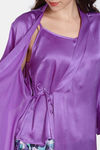 Zivame Bohemian Blooms Woven Robe - Purple Magic — thumbnail 6